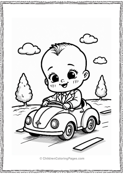 Boss Baby In A Toy Car Free PDF Printable
