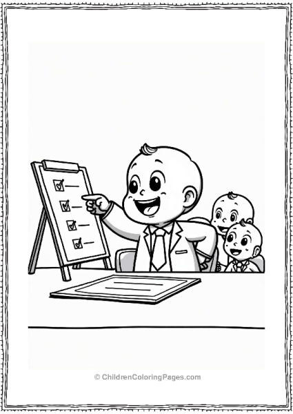 Boss Baby In Charge At The Boardroom Table Free PDF Printable