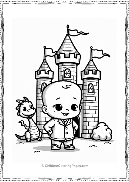 Boss Baby In Front Of The Toy Castle Free PDF Printable