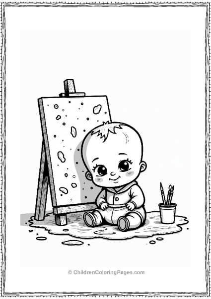 Boss Baby Painting With Colorful Splatter Free PDF Printable