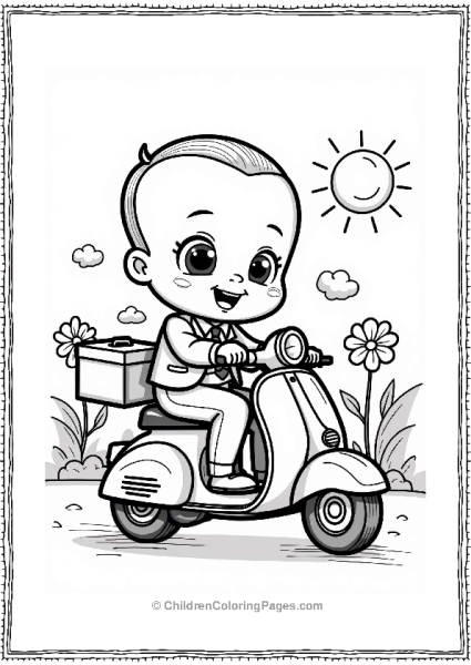 Boss Baby Riding A Scooter Free PDF Printable