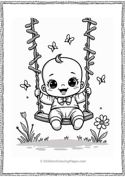 Boss Baby Swinging Among Butterflies Free PDF Printable