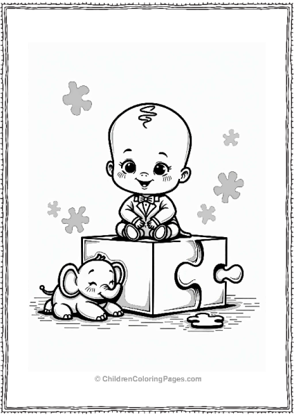 Boss Baby With A Giant Puzzle Piece Free PDF Printable