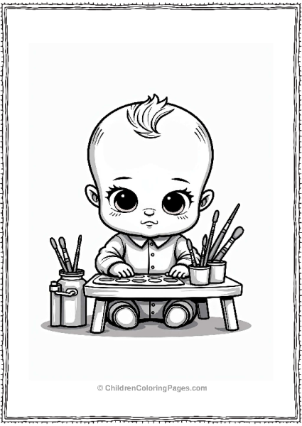 Boss Baby With Art Supplies Free PDF Printable