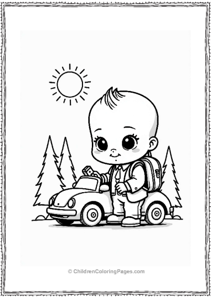 Boss Baby With Backpack And Toy Car Free PDF Printable