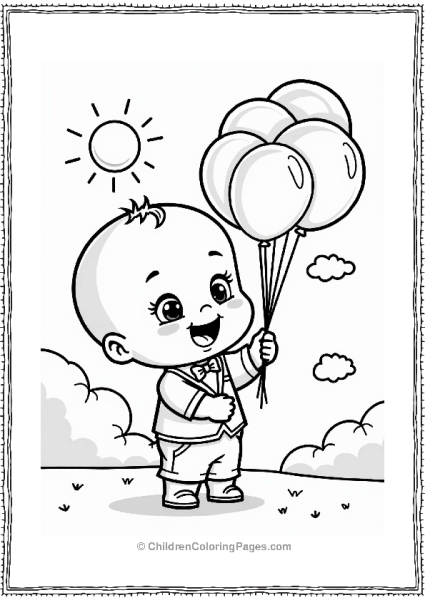 Boss Baby With Colorful Balloons Free PDF Printable