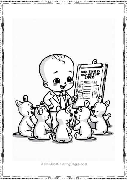 Boss Baby With Stuffed Animals Free PDF Printable
