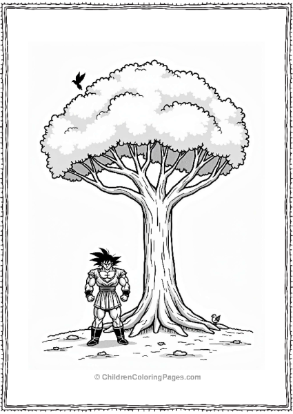 Broly Beside A Giant Tree Free PDF Printable