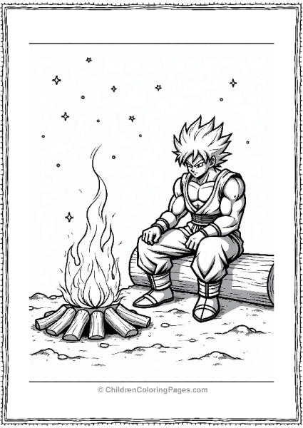 Broly By A Campfire Under Stars Free PDF Printable