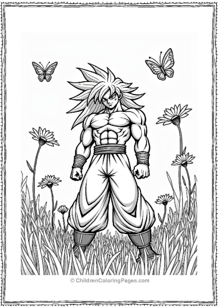 Broly In A Flower Meadow Free PDF Printable