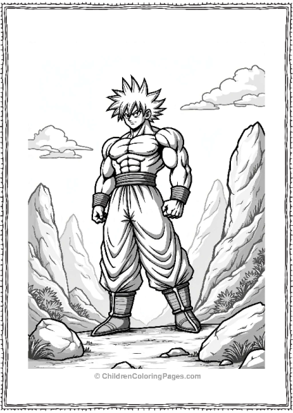 Broly In A Rocky Landscape Free PDF Printable