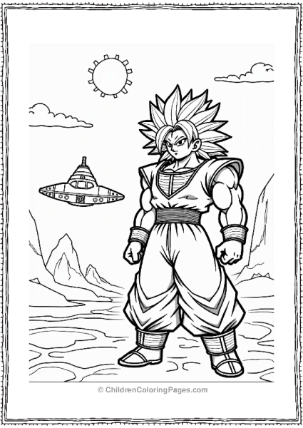 Broly Next To A Saiyan Ship Free PDF Printable