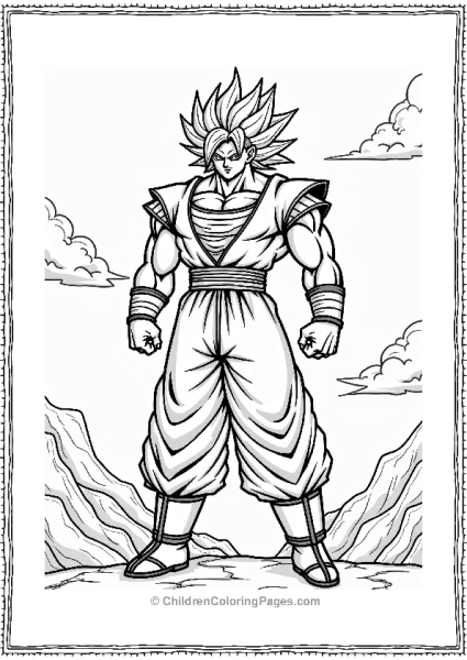 Broly Standing Against Mountains Free PDF Printable