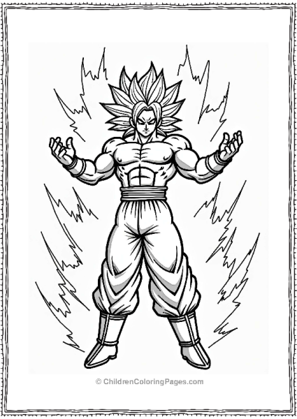Broly Surrounded By Energy Bursts Free PDF Printable