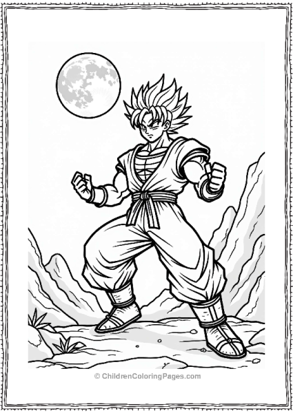 Broly Training Under The Full Moon Free PDF Printable