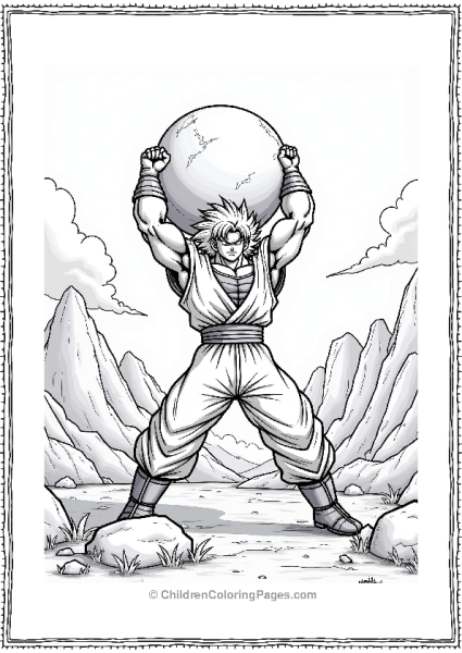 Broly Training With Boulders Free PDF Printable