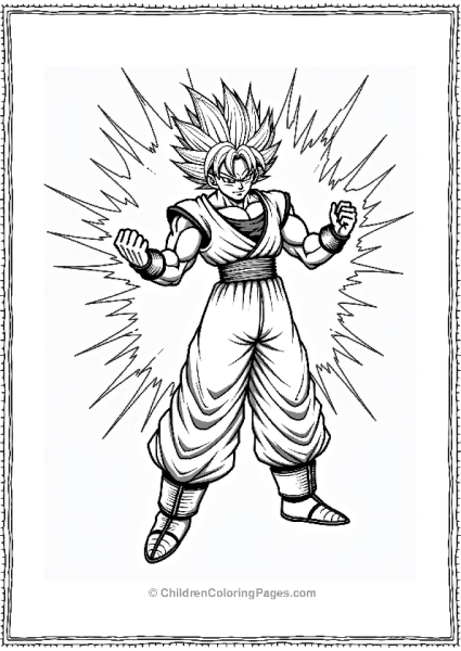 Broly Unleashing Energy Blast Free PDF Printable
