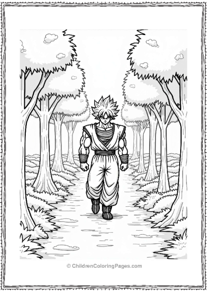 Broly Walking Through A Forest Free PDF Printable