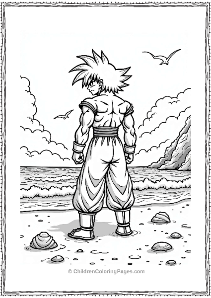 Broly Watching Ocean Waves Free PDF Printable