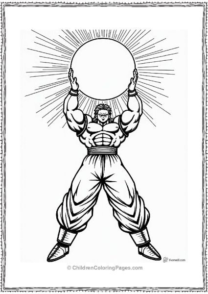 Broly With Energy Sphere Free PDF Printable