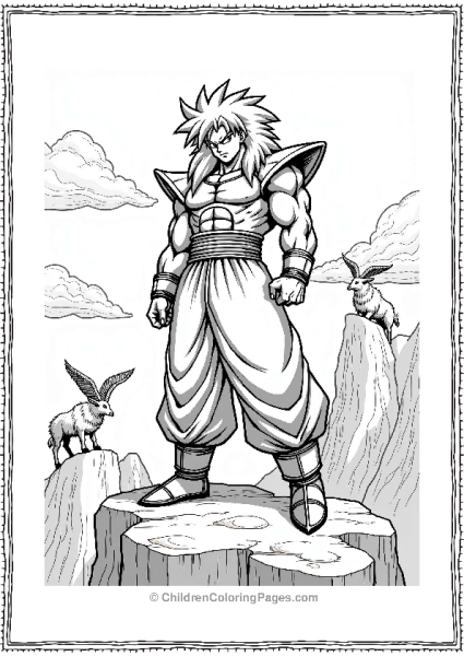 Broly With Mountain Animals Free PDF Printable
