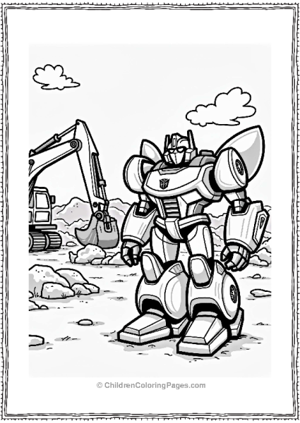 Bumblebee At The Construction Site Free PDF Printable