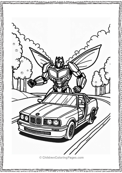Bumblebee Car With Open Doors Free PDF Printable