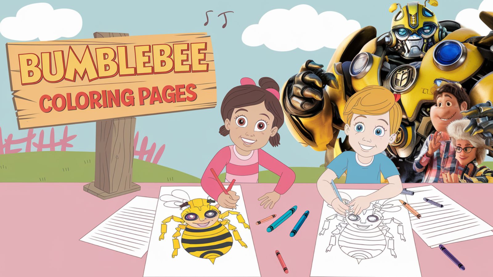 Bumblebee Coloring Pages – Free PDF Printables 🚗⚡🔧🚙
