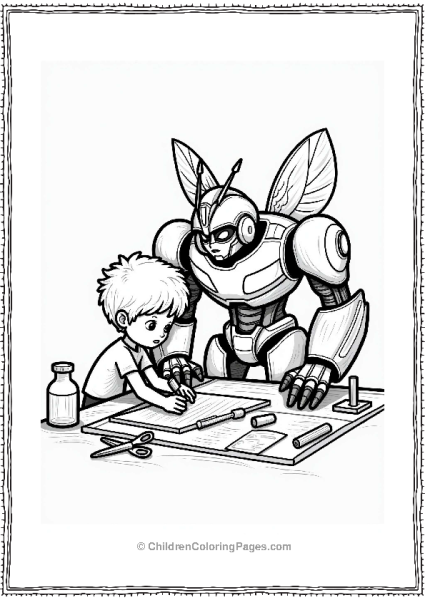 Bumblebee Helping With A Project Free PDF Printable