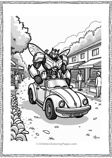 Bumblebee In A Busy Market Free PDF Printable