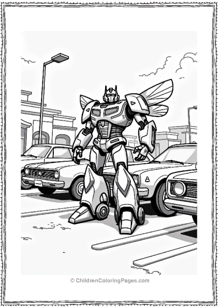 Bumblebee In A Parking Lot Free PDF Printable