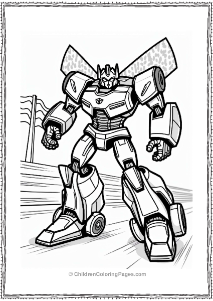 Bumblebee In A Racing Pose Free PDF Printable