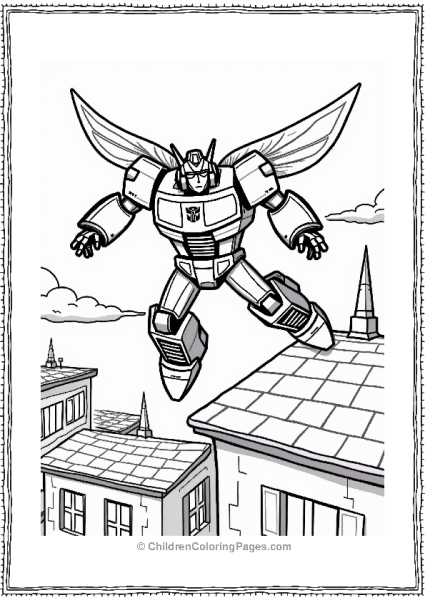 Bumblebee Leaping Between Rooftops Free PDF Printable