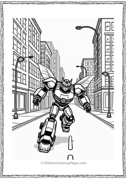 Bumblebee Racing Through The City Free PDF Printable
