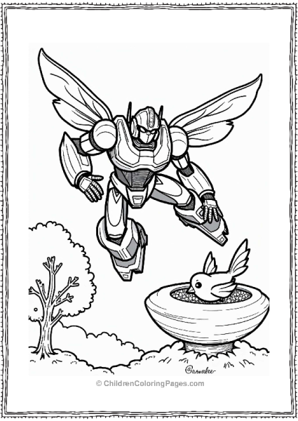 Bumblebee Rescuing A Bird Free PDF Printable