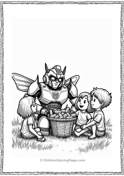 Bumblebee Sharing Snacks With Kids Free PDF Printable