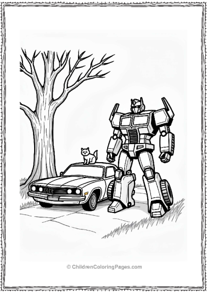 Bumblebee The Autobot In A Heroic Scene Free PDF Printable