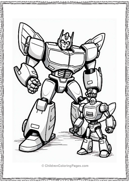 Bumblebee Transforming With Friends Free PDF Printable