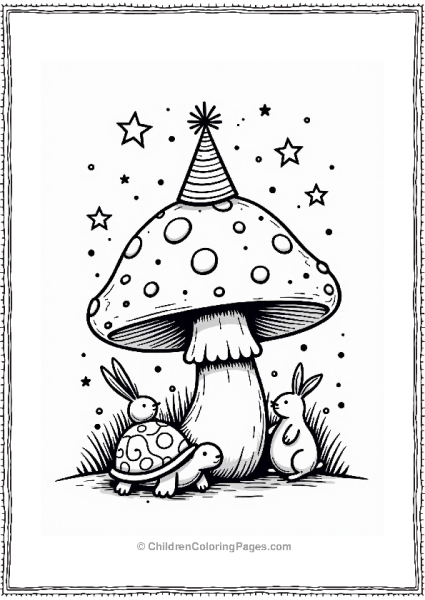 Button Mushroom Celebration With Forest Friends Free PDF Printable