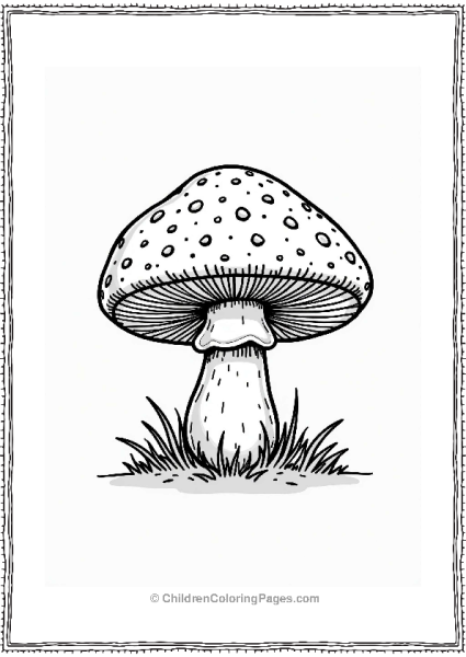 Button Mushroom Close Up Illustration Free PDF Printable