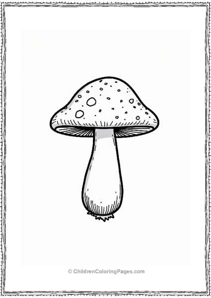 Button Mushroom Coloring Page Free PDF Printable