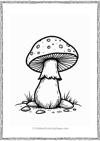 Button Mushroom Half Buried In The Ground Free PDF Printable