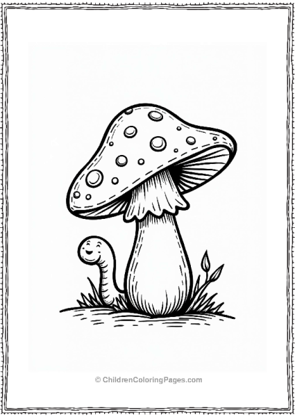 Button Mushroom In A Garden Free PDF Printable