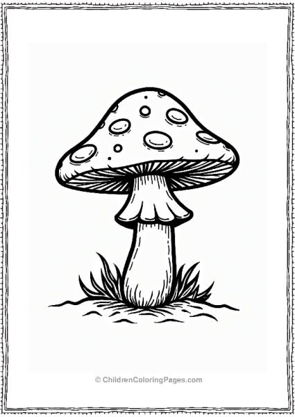 Button Mushroom With Spiral Design Free PDF Printable