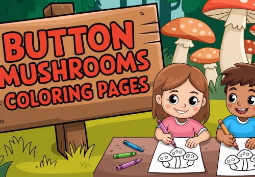 Button Mushrooms Coloring Pages – Free PDF Printables 🌱🍄🍽️