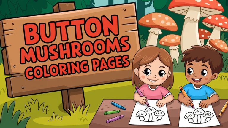 Button Mushrooms Coloring Pages