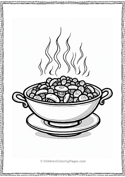 Button Mushrooms Stir Fry Dish Free PDF Printable