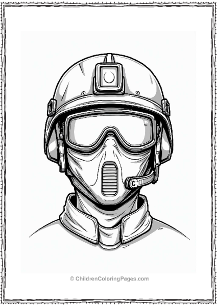 Call Of Duty Combat Helmet Coloring Page Free PDF Printable
