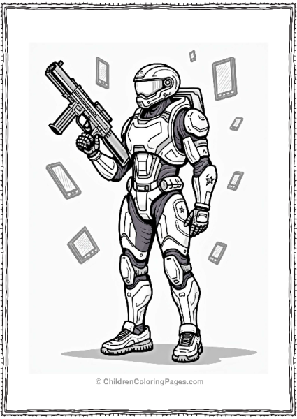 Call Of Duty Futuristic Soldier With Holo Weapon Free PDF Printable