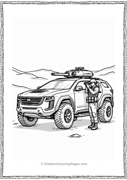 Call Of Duty Futuristic Vehicle In A Minimalist Landscape Free PDF Printable